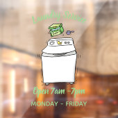 Cute wasmachine cartoon illustratie raamsticker (Vel 2)