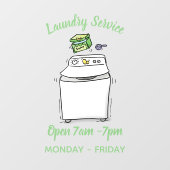 Cute wasmachine cartoon illustratie raamsticker (Vel)