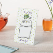 Cute wasmachine cartoon illustratie reclamebord met voetstuk (Insitu)