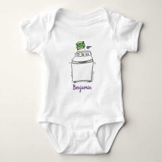 Cute wasmachine cartoon illustratie romper (Voorkant)