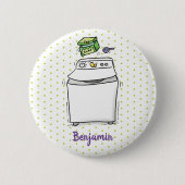 Cute wasmachine cartoon illustratie ronde button 5,7 cm (Voorkant)