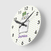 Cute wasmachine cartoon illustratie ronde klok (Hoek)