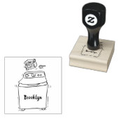 Cute wasmachine cartoon illustratie rubberstempel (Gestempeld)