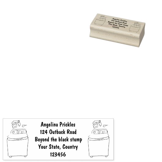 Cute wasmachine cartoon illustratie rubberstempel (Gestempeld)