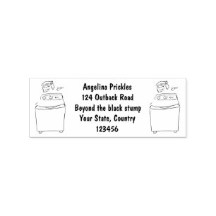 Cute wasmachine cartoon illustratie rubberstempel