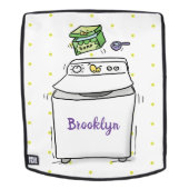 Cute wasmachine cartoon illustratie rugtassen (Verwijderbaar gezicht)