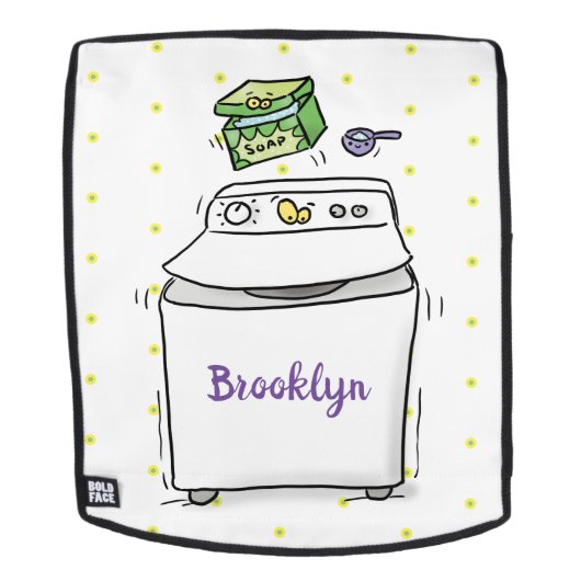 Cute wasmachine cartoon illustratie rugtassen (Verwijderbaar gezicht)