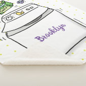 Cute wasmachine cartoon illustratie sherpa deken (3/4)