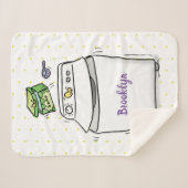 Cute wasmachine cartoon illustratie sherpa deken (Voorkant (horizontaal))