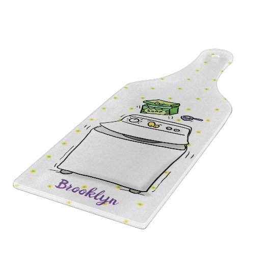 Cute wasmachine cartoon illustratie snijplank (Hoek)