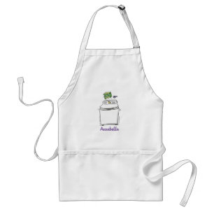 Cute wasmachine cartoon illustratie standaard schort