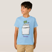 Cute wasmachine cartoon illustratie t-shirt (Voorkant volledig)