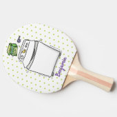 Cute wasmachine cartoon illustratie tafeltennisbatje (Zijkant)