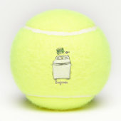 Cute wasmachine cartoon illustratie tennisballen (Achterkant)