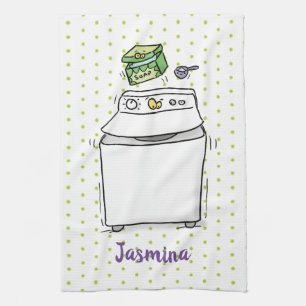 Cute wasmachine cartoon illustratie theedoek