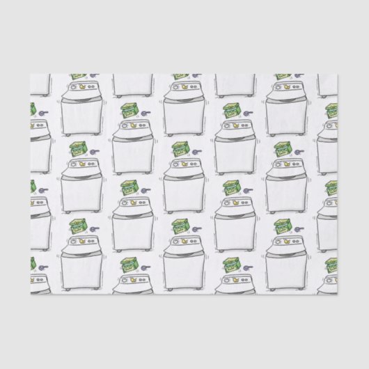 Cute wasmachine cartoon illustratie tissuepapier (Voorkant)