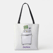 Cute wasmachine cartoon illustratie tote bag (Achterkant)