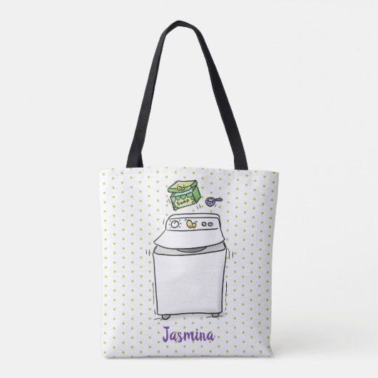 Cute wasmachine cartoon illustratie tote bag (Achterkant)