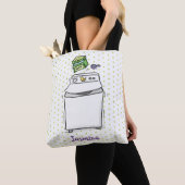 Cute wasmachine cartoon illustratie tote bag (Dichtbij)