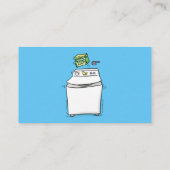 Cute wasmachine cartoon illustratie visitekaartje (Achterkant)