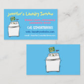 Cute wasmachine cartoon illustratie visitekaartje (Voorkant / Achterkant)