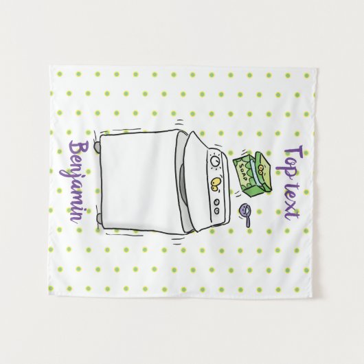 Cute wasmachine cartoon illustratie wandkleed (Voorkant (horizontaal))