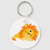 Cute Watchful Cartoon Lion keyring Sleutelhanger (Voorkant)