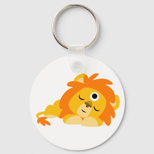 Cute Watchful Cartoon Lion keyring Sleutelhanger (Voorkant)