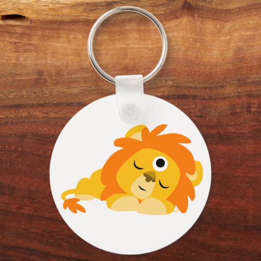 Cute Watchful Cartoon Lion keyring Sleutelhanger (Voorkant)