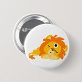 Cute Watchful Cartoon Lion-knoopbadge Ronde Button 5,7 Cm (Voorkant /achterkant)