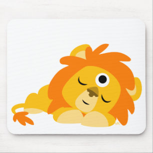Cute Watchful Cartoon Lion mousepad Muismat