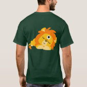 Cute Watchful Cartoon Lion T-shirt (achterzijde) (Achterkant)