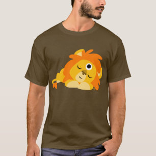 Cute Watchful Cartoon Lion T-shirt (voorzijde)