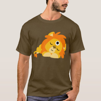 Cute Watchful Cartoon Lion T-shirt (voorzijde)