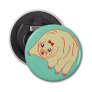 Cute Water Beer Tardigrade Anime Button Flesopener
