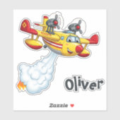 Cute Water Bomber Aircraft - Fireplane Sticker (Vel)