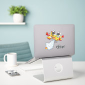Cute Water Bomber Aircraft - Fireplane Sticker (Laptop op bureau)
