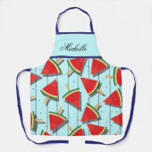 Cute Water Melon Popsicle Womens Chef Baker Schort (Voorkant)