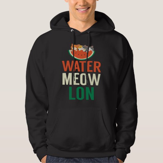 Cute Water Meow Leon Melon With Cats Melon Growers Hoodie (Voorkant)