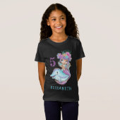 Cute Waterco Mermaid met Dolphin Birthday T-Shirt (Voorkant volledig)