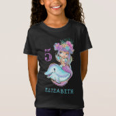Cute Waterco Mermaid met Dolphin Birthday T-Shirt (Voorkant)