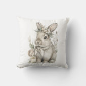 Cute Watercolor Baby Animals with Flowers Kussen (Voorkant)