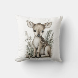 Cute Watercolor Baby Animals with Flowers Kussen