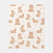 Cute Watercolor Baby Bunny Rabbit Pattern  Fleece Deken (Voorkant)