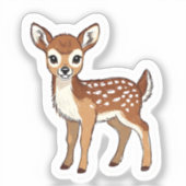 Cute Watercolor Baby Deer Fawn Sticker (Voorkant)