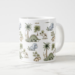 Cute Watercolor Baby Dinosaurs Grote Koffiekop
