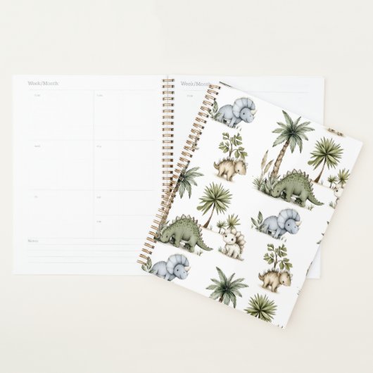 Cute Watercolor Baby Dinosaurs Planner (Display)