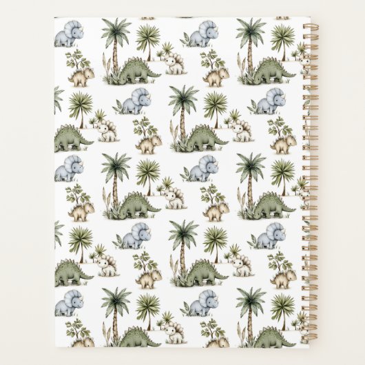 Cute Watercolor Baby Dinosaurs Planner (Achterkant)