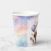 Cute Watercolor Baby Squirrel Balloons Birthday  Papieren Bekers (Rechts)