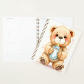 Cute Watercolor Baby Teddy Bear Illustration Planner (Display)